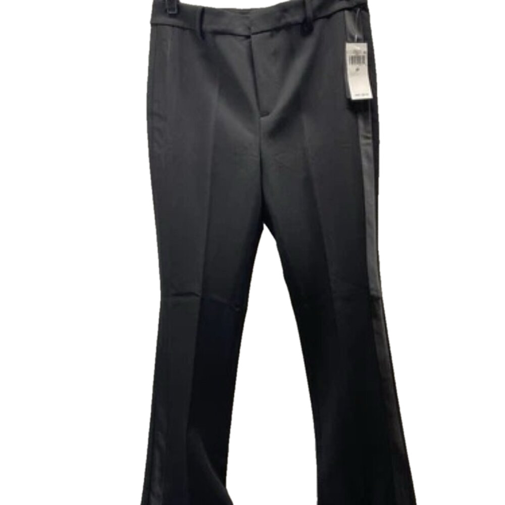 NEW RALPH LAUREN Womens Holiday Satin Stripe Twill Classy Pants Size 6 Black